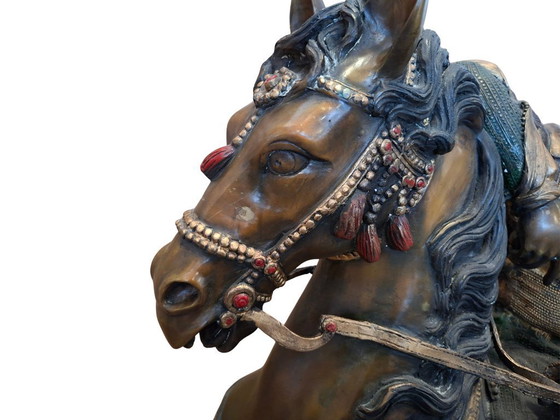 Image 1 of Sculpture en bronze : Chevalier oriental à cheval