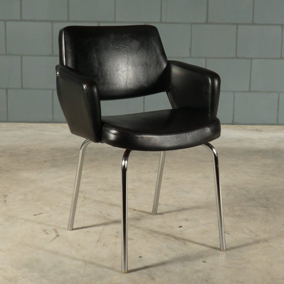 Image 1 of Set di poltrone vintage in similpelle – nere – anni '70