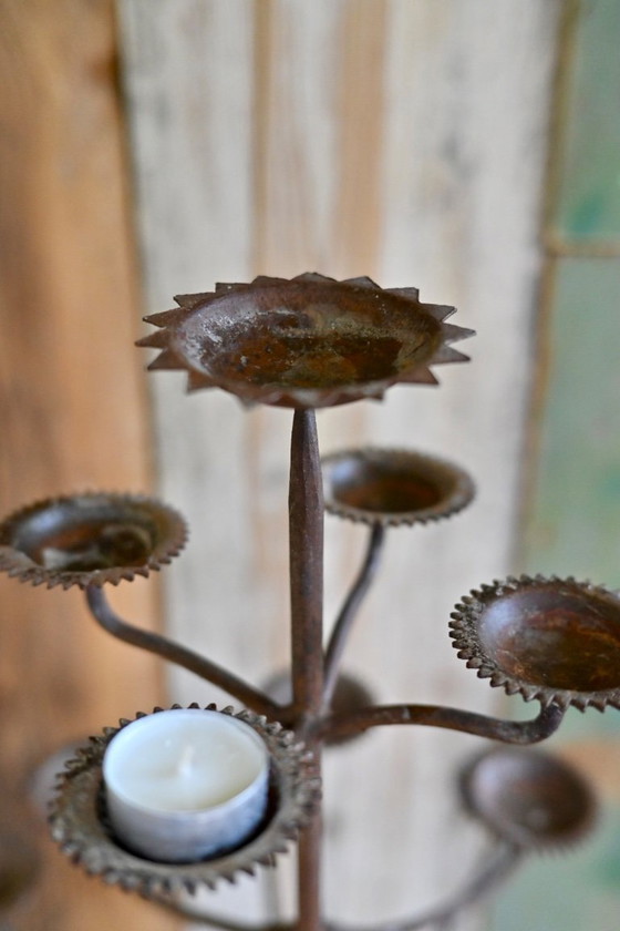 Image 1 of Grande albero di Natale brutalista/portacandele - Forgiatura