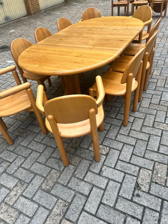 Rainer Daumiller Großes Esszimmer-Set (11 Teile) – Erle massiv – Brutalismus / Skandinavische (photo 5 of 8)