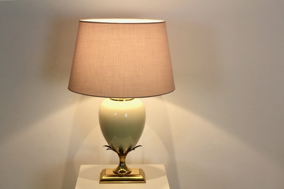 Lampe de table française de Maison Le Dauphin, Chrome, Laiton (photo 7 sur 9)