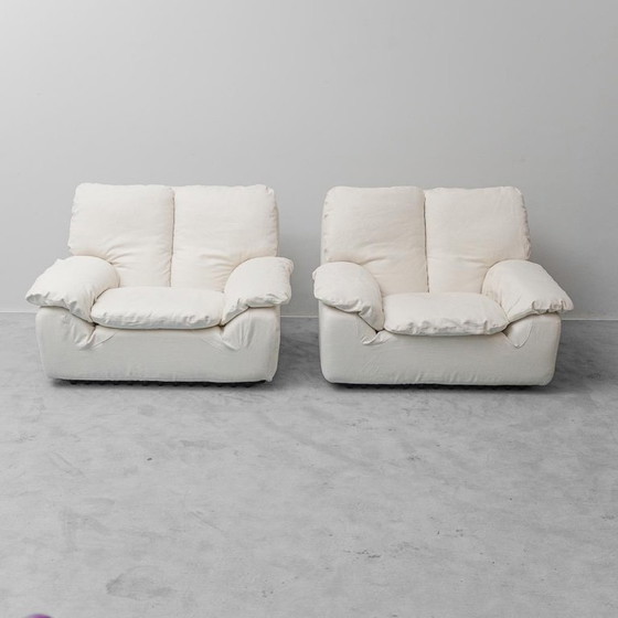 Image 1 of PAIRE DE FAUTEUILS BONHEUR PAR AMMANNATI ET GIAMPIERO VITELLI POUR BRUNATI, VINTAGE ANNÉES 70.