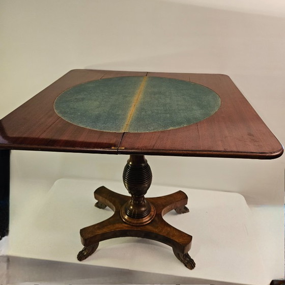 Image 1 of 🪑 Mesa de juego antigua inglesa de caoba – con un acabado refinado