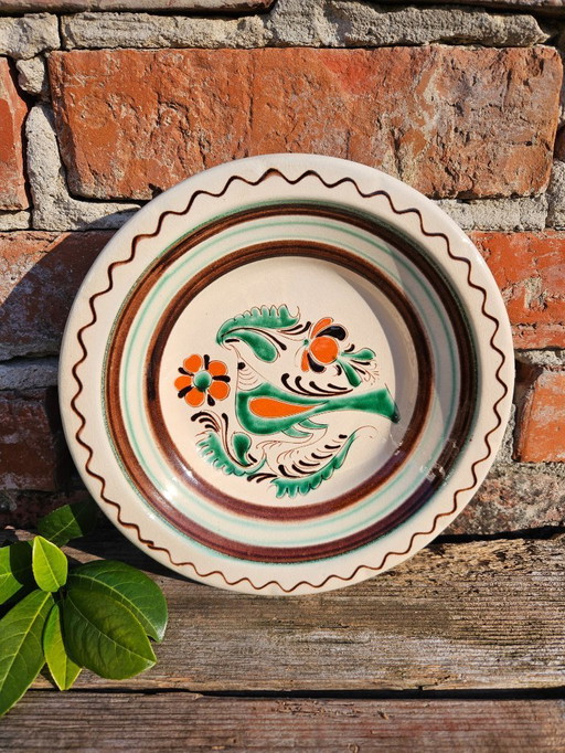Wall Plate Folk Art Pottery Made By Imre Szűcs (1948-) A Well Known Hungarian Ceramic Artist | Handmade Hand-painted