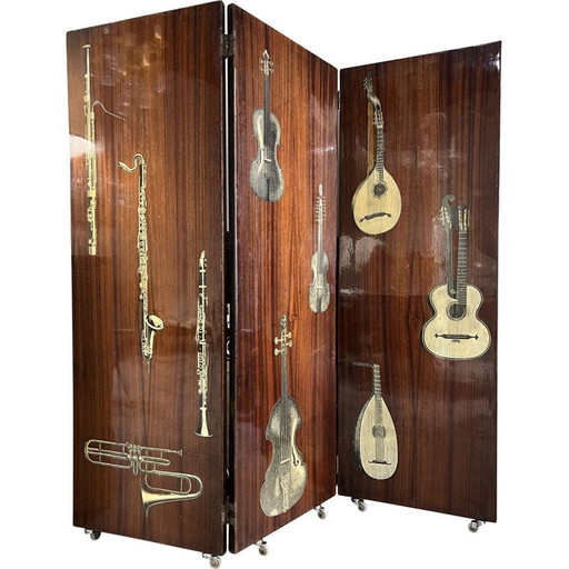 Mahogany veneer vintage screen, 1950