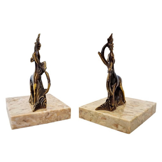 Image 1 of French vintage bookends with deer