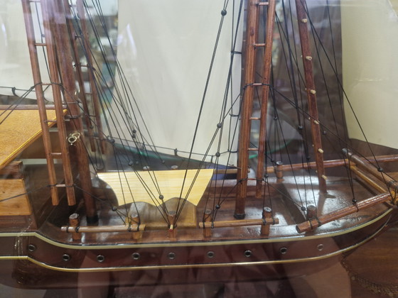 Image 1 of Model ship in display case