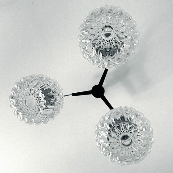 Mid Century Modern three light bubble glass cascading chandelier – Hustadt Leuchten (photo 6 of 16)