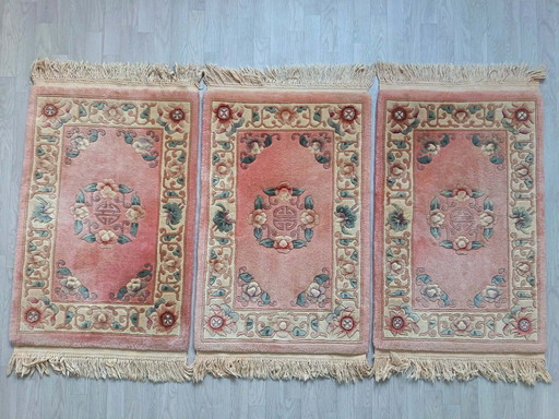 Set di tappeti cinesi da comodino fatti a mano