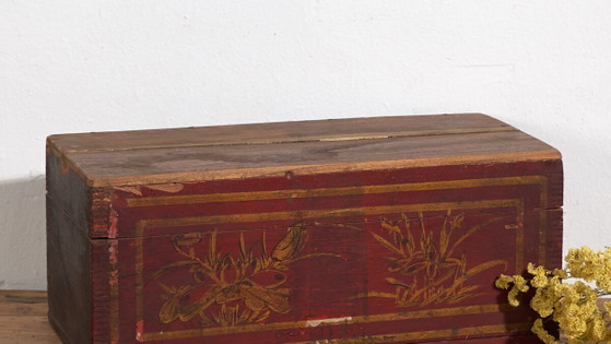 Antiker rot lackierter Koffer (ca. 1900) #40 – Aufbewahrungsschrank (photo 3 of 39)
