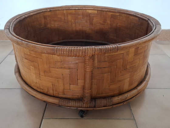 Bambus Pflanzentisch 80er Jahre, Holz, Braun (Foto 2 von 7)