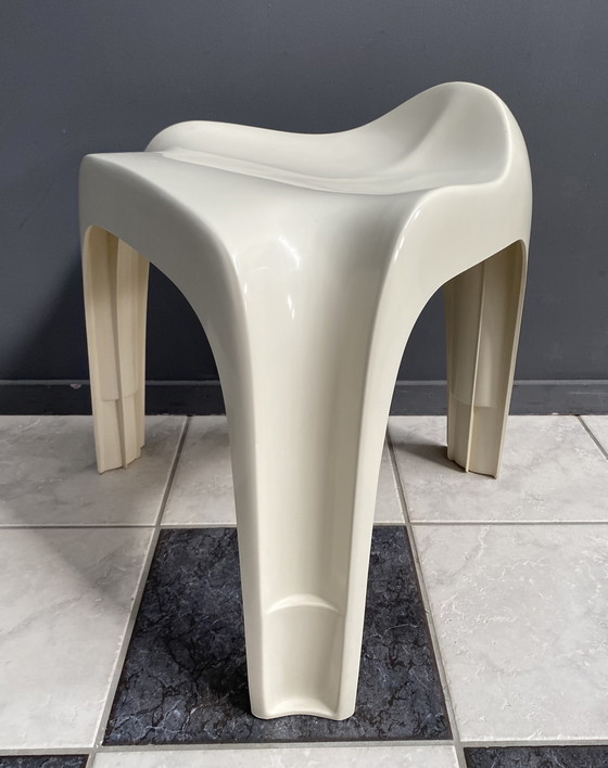 Image 1 of Casala white low stool 1970s