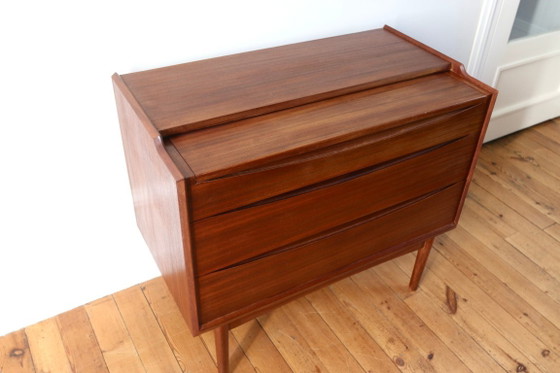Skandinavische Teakholz-Kommode/Schminktisch Arne Vodder, Dänemark 1960, Roche Bobois, Schminktische, Braun (Foto 5 von 14)
