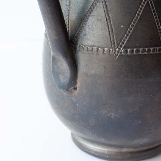 Image 1 of Vintage Handmade Black Pottery Vase from Bisalhaes, 1960's