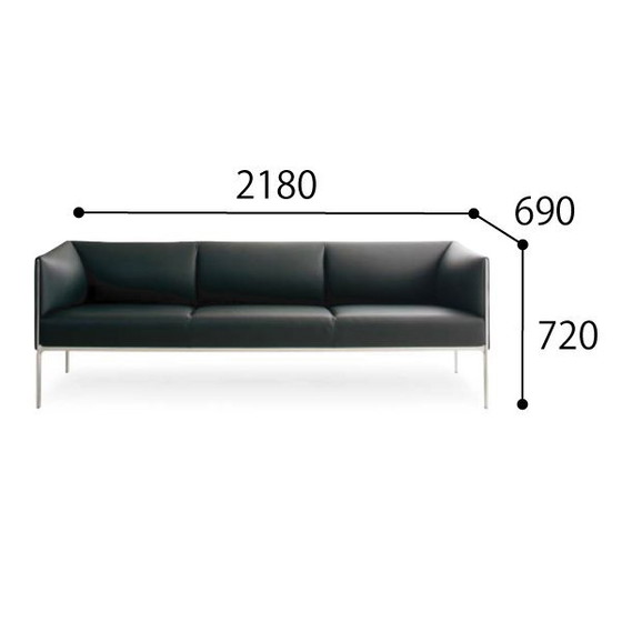 Image 1 of Asienta Design Sofa 3Z Black Leather Wilkhahn Jehs & Laub 2019