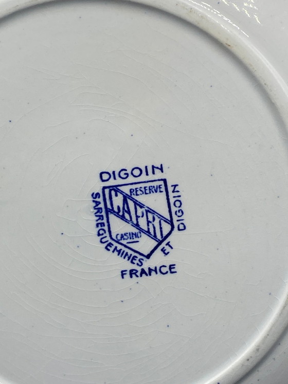 Assiette plate Digoin Sarreguemines – Modèle Capri – Décor bleu cobalt – Milieu du XXe siècle – Vaisselle (photo 3 of 4)