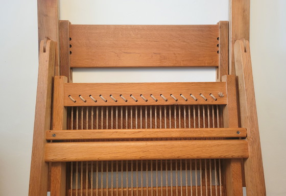 Image 1 of Fauteuil en Voetenbank van Hans J. Wegner voor AP Stolen