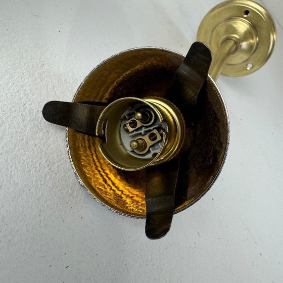 Image 1 of ANCIENNE APPLIQUE LAITON ET OPALINE VINTAGE