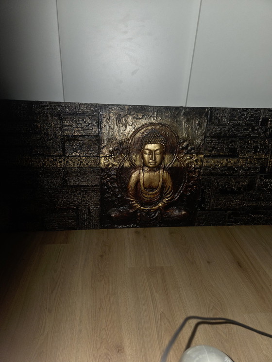 Image 1 of Wooden Buddha wall decoration