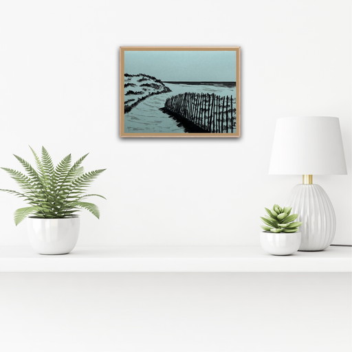 Ink on green-grey paper, 40x30cm.