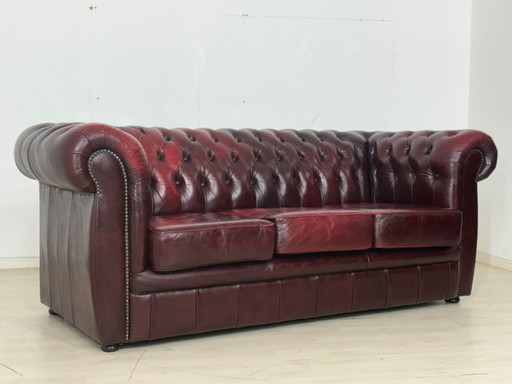 Canapé anglais Chesterfield 3 places vintage