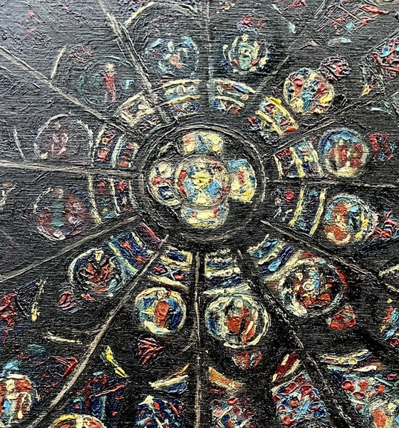 Vintage Strasbourg Cathedral Oil Painting, c.1960 – Paintings & Drawings, Wood (photo 7 of 9)