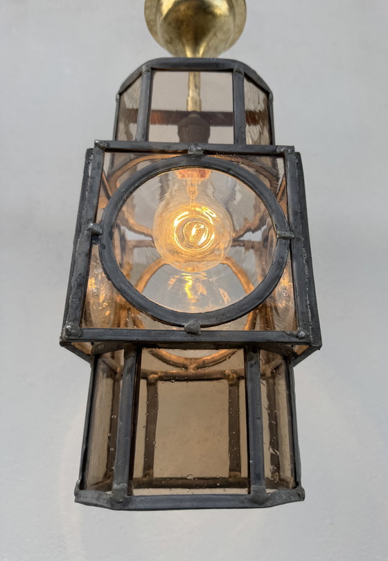 Image 1 of Lanterne vitrail Art Déco