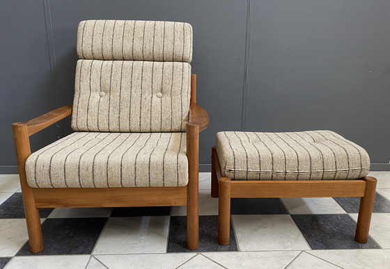 Image 1 of Hochlehniger Relaxsessel mit Hocker 1960er Jahre von Tarm Stole Dänemark