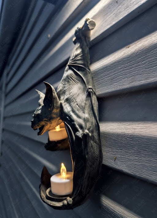 Halloween Fledermaus – handgefertigte 3D-Deko mit LED-Teelichtern
