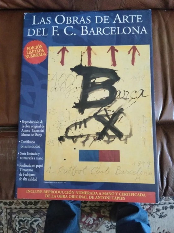 Image 1 of Lithographie d'Antoni Tàpies commémorant le centenaire du FC Barcelone