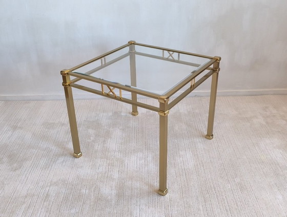 Image 1 of ✨ Prachtige vierkante gouden salontafel uit de Orsenigo Italy ‘Art Deco’-collectie ✨