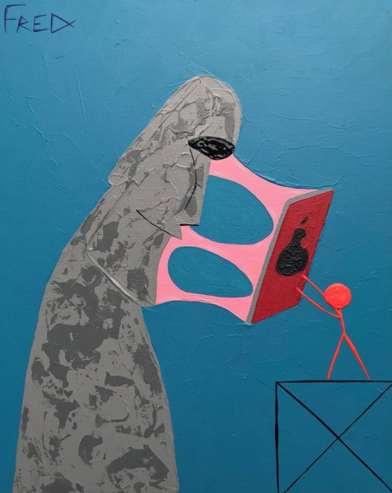 Image 1 of Acrilico su tela 30x24cm - Moai