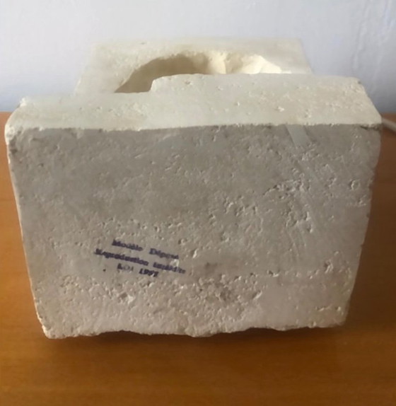 Brutalist Kinetic Art Table Lamp – Stone (photo 7 of 20)