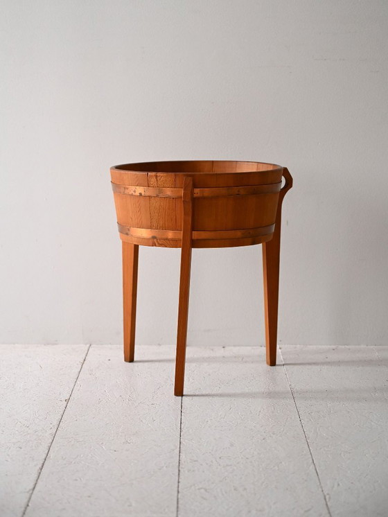 Image 1 of 1960s Scandinavian Teak Planter with Metal Insert