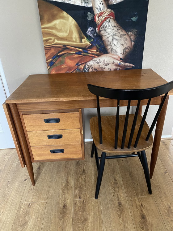 Image 1 of Scrivania vintage danese con ribalte di Arne Vodder degli anni '60