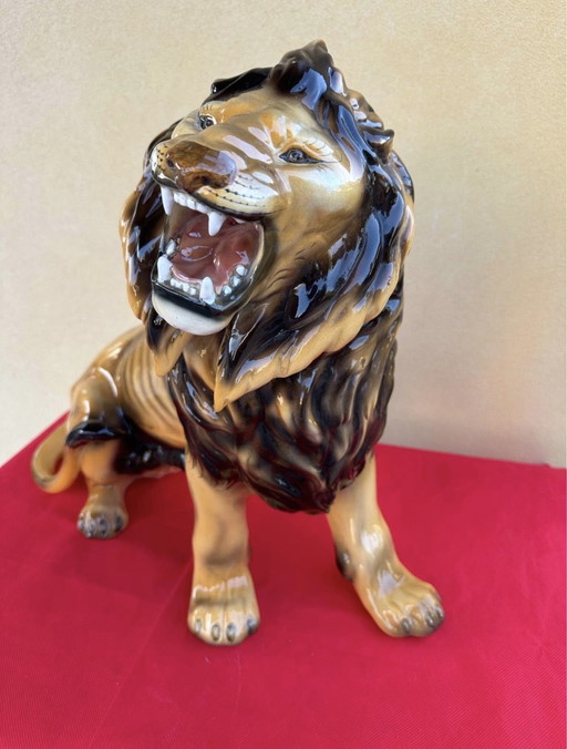 Favaro Cecchetto Leone in ceramica firmato