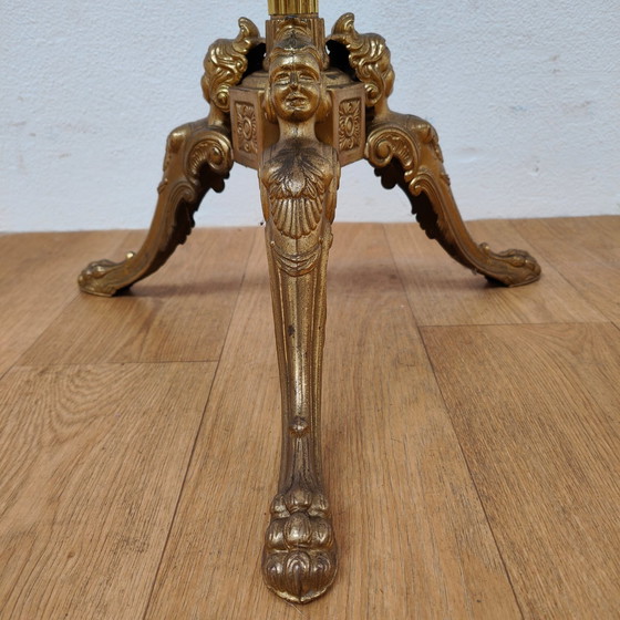 Image 1 of Brass rococo gold standing coat rack Hollywood Regency hall tree