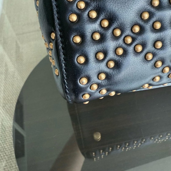 Image 1 of DIOR LADY MEDIUM FLAP - MET STUDS, CANNAGE-PATROON, ZWART, GOUDEN BESLAG