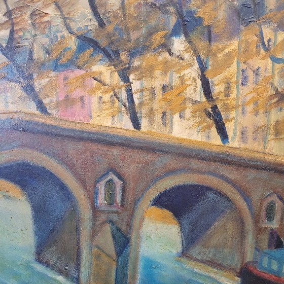 Image 1 of "Pont Marie, Parijs", Franse School, Post-impressionisme, jaren 1940 - Frankrijk