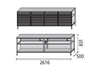 Rimadesio Alambra Low Sideboard 260cm Led Light Shelfs & Drawers – Dressoirs, Metal, Leather (photo 10 of 10)