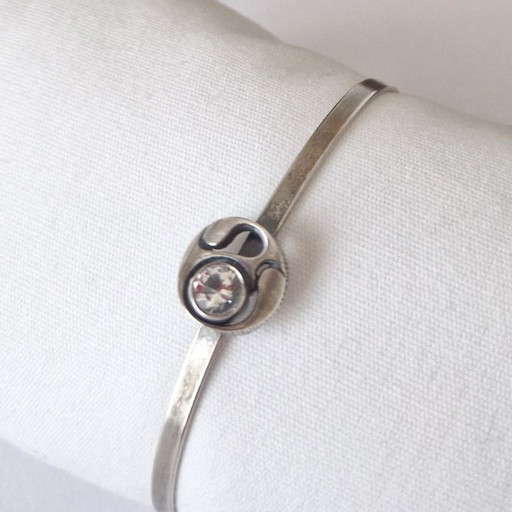 Karl Laine Finland - Silberarmband mit Bergkristall von 1984