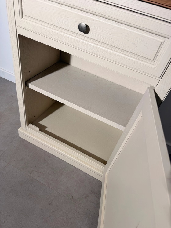 Painted Oak Accent Cabinet with Natural Wood Top – Storage cabinet (photo 4 of 5)