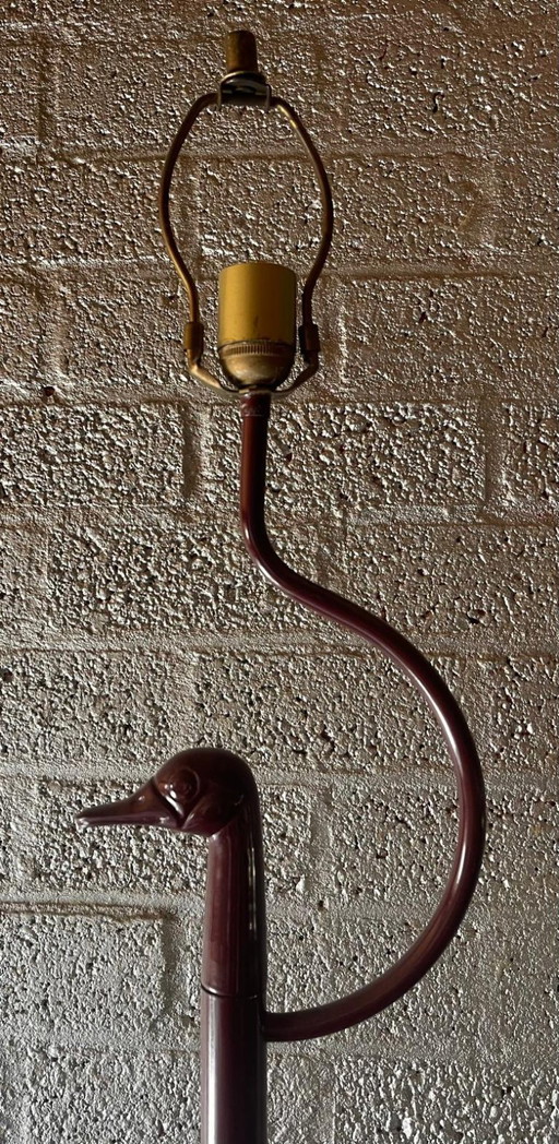 Vintage Lamp With Duck Head Sprayed On Brass