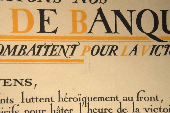 Cartel original sobre cartón, «Usemos nuestros billetes», imprenta DRAEGER Frères, París, 67 x 105 cm, (photo 5 of 7)