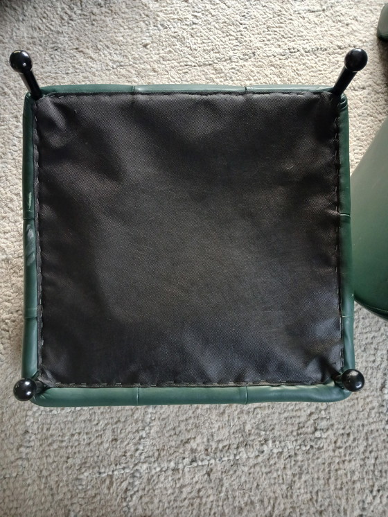 Image 1 of Leren designer stoel met voetenbank 