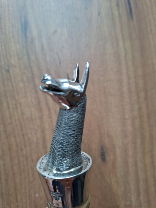 Vertedor de vino/tapón de botella de plata vintage con forma de llama - Perú. Plata .925 (35 g) – tafelaccessoires, Silver