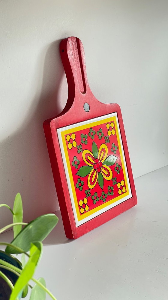 Image 1 of Vintage rode onderzetter