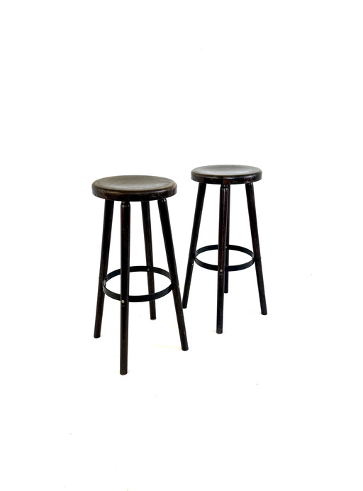 Set van 2 Brutalistische barkrukken ‘80