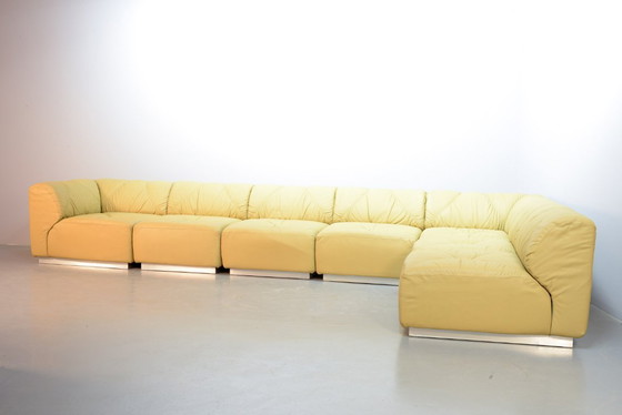 Image 1 of Sandy Leather Modular Walter Knoll Domaine Sofa Designed by Bernd Münzebrock, 7 Elements. Germany, 1970s.