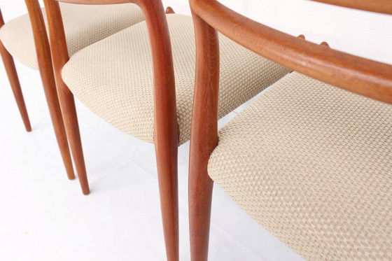 Image 1 of als nieuw, Set van 4 Niels O. Møller by J.L. Møllers, Model 78 Vintage Teak Deense Eetkamerstoelen, nieuwe bekleding, RP. 5160,-